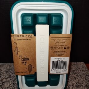 Portable Ice Cube Tray in Teal and White